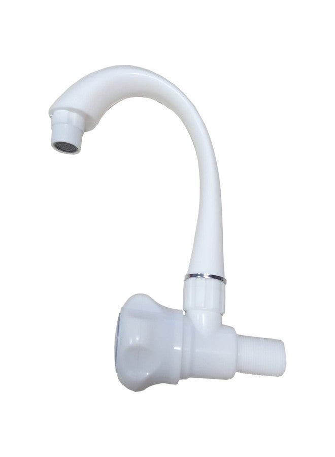 VME صنبور حوض مطبخ فاخر من مادة PVC من VME، مقاس قياسي 1/2 بوصة (15 مم)، لون أبيض، عبوة من قطعتين. - Image 2